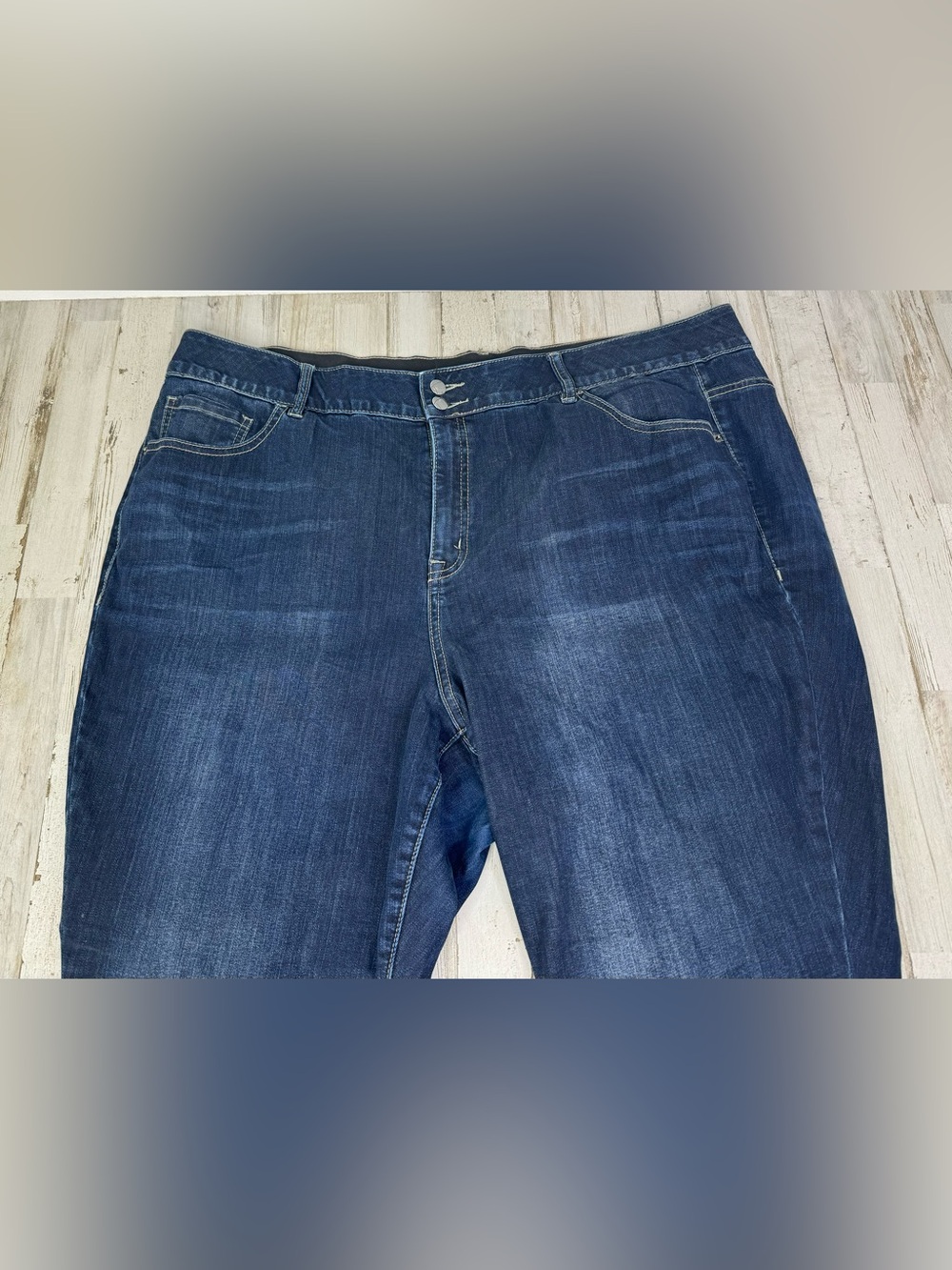 Lane Bryant Womens 26R Straight Leg Jeans Blue Stretch Medium Wash High Rise - Picture 3 of 10